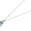 9ct White Gold Blue Topaz And Diamond Necklace - R8379