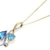 9ct Two Colour Gold Blue Topaz And Diamond Necklace - R8396