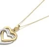 9ct Gold Two Colour Double Heart Necklace - R8747