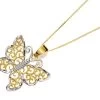 9ct Two Colour Gold Filigree Butterfly Necklace - R8768