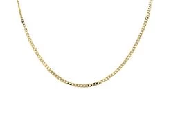 9ct Gold 2.8mm Wide Diamond Cut Solid Curb Chain - 20in - R9009