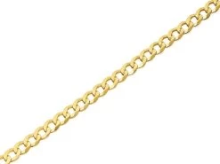 9ct Gold 3mm Wide Diamond Cut Solid Curb Chain - 18in - R9081