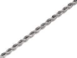 9ct White Gold 2mm Wide Hollow Rope Chain - 20in - R9209