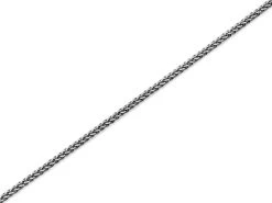 9ct White Gold 1mm Wide Solid Spiga Chain - 18in - R9417