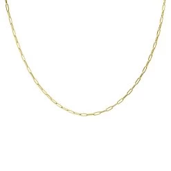 9ct Gold 1.7mm Wide Paper Link Chain - 16in - R9471