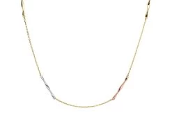 9ct Gold Three Colour Twist Necklace - 17in - R9519