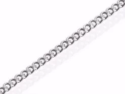 9ct White Gold 1mm Wide Diamond Cut Solid Curb Chain - 16in - R9603