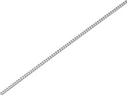 9ct White Gold 1mm Wide Solid Curb Chain - 18in - R9660