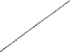 9ct White Gold 1mm Wide Solid Singapore Chain - 16in - R9705