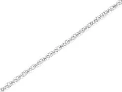 9ct White Gold 1mm Wide Solid Prince Of Wales Chain - 18in - R9712