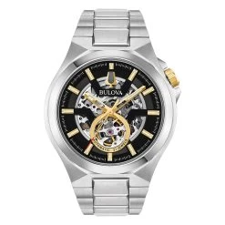 Bulova 98A224 Stainless Steel Automatic Skeleton Dial Bracelet Watch - W09165