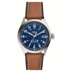 Fossil FS5975 Defender Solar Brown Leather Strap Watch - W10308