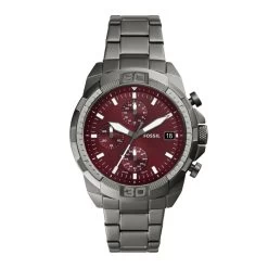 Fossil FS6017 Bronson Smoke IP Chrono Bracelet Watch - W10328