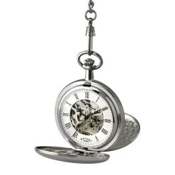 Rotary MP00726/01 Skeleton Mechanical Pocket Watch - W13116