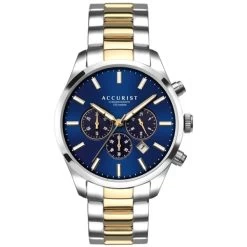 Accurist 7357 Two Tone Blue Dial Bracelet Watch - W19209