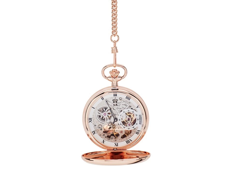 Jean Pierre G250RPM Rose Gold Plated Double Hunter Pocket Watch And Chain - W2216 - Image 2