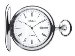 Jean Pierre G555 Chrome Plated Hunter Pocket Watch And Chain - W2248