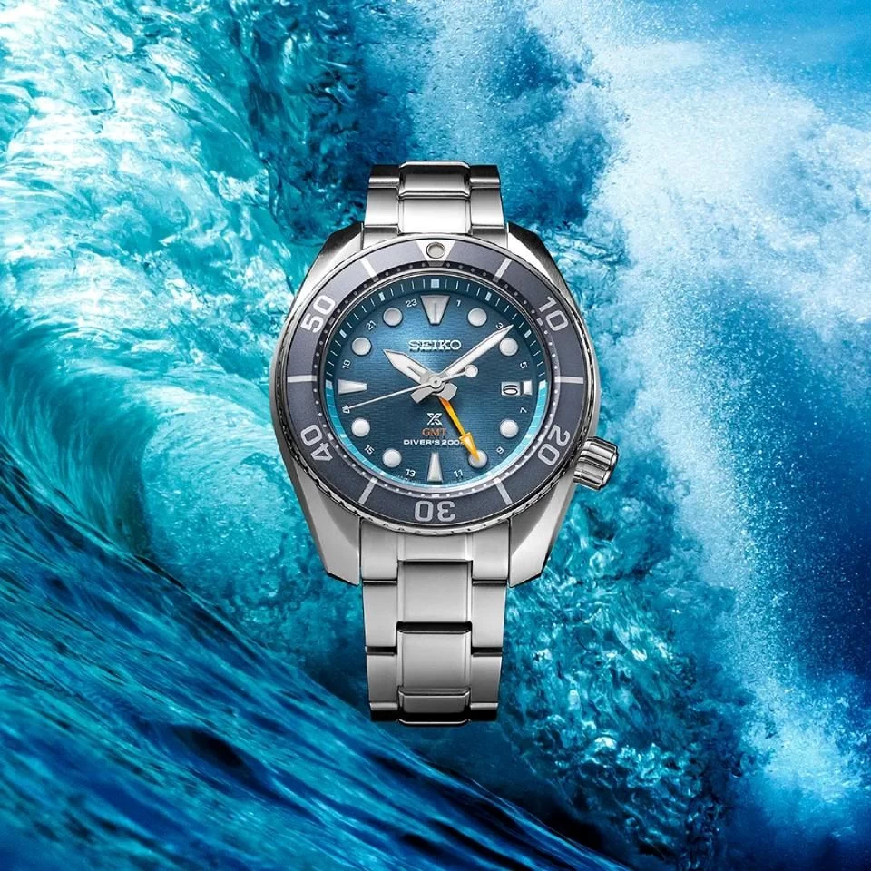Seiko Prospex SFK001J1 Aqua Sumo Solar GMT Bracelet Watch - W24181 - Image 6
