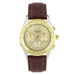 Sekonda 30110 Chronograph Brown Leather Strap Watch - W31329