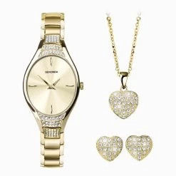 Sekonda 49023 Gold Plated Necklace, Earrings And Watch Gift Set - W32303