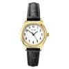 Sekonda 4493 Gold Plated Black Leather Strap Watch - W3242