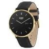 Henry London HLS65-0008 AMOLED Black Leather Strap Smartwatch - W47282