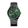 Bering 11740-728 Green Multi Dial Black Bracelet Watch - W74136