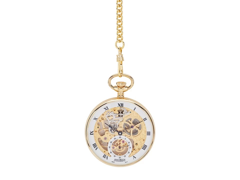Jean Pierre G252PM Gold Plated Pocket Watch And Chain - W7507 - Image 2