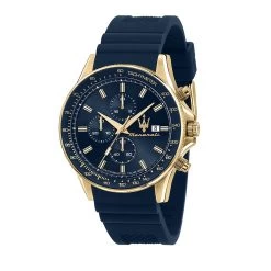 Maserati R8871640004 Sfida Chronograph Blue Silicon Strap Watch - W81135