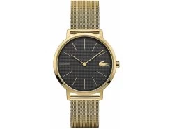 Lacoste 2001073 Gold Plated Black Dial Mesh Strap Watch - W8468