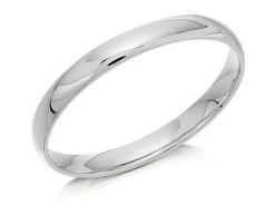 Platinum D Shaped Wedding Ring - 2.5mm - Size O Only - Z0685