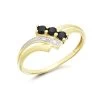 9ct Gold Two Colour Black Sapphire And Diamond Ring - Size V Only - Z5183